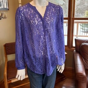 TORRID Purple Lace Long Sleeve Top Torrid 2X NWOT